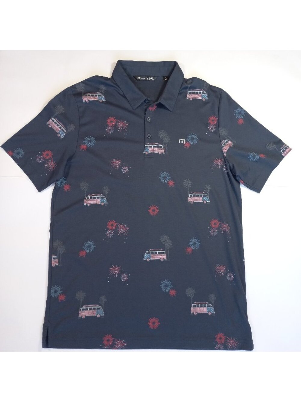 Travis mathew VW Firework Display xl all over print polo men XL Short sleeve